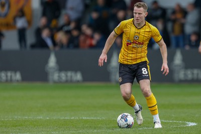 130424 - Newport County v Tranmere Rovers - Sky Bet League 2 -  Bryn Morris of Newport County