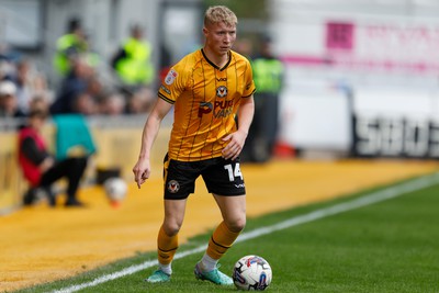 130424 - Newport County v Tranmere Rovers - Sky Bet League 2 -  Harrison Bright of Newport County