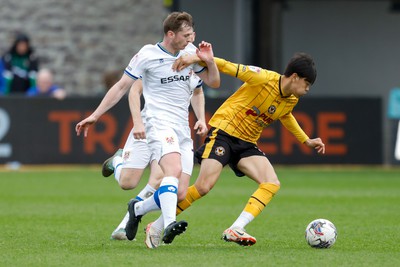 130424 - Newport County v Tranmere Rovers - Sky Bet League 2 -  Kiban Rai of Newport County