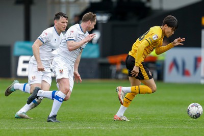 130424 - Newport County v Tranmere Rovers - Sky Bet League 2 -  Kiban Rai of Newport County