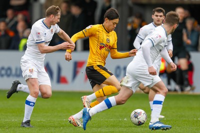 130424 - Newport County v Tranmere Rovers - Sky Bet League 2 -  Kiban Rai of Newport County