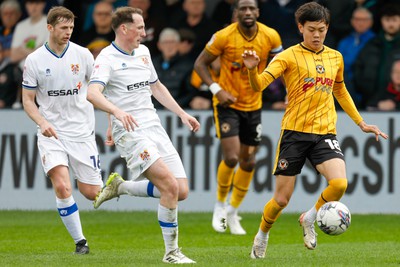 130424 - Newport County v Tranmere Rovers - Sky Bet League 2 -  Kiban Rai of Newport County