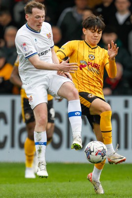 130424 - Newport County v Tranmere Rovers - Sky Bet League 2 -  Kiban Rai of Newport County