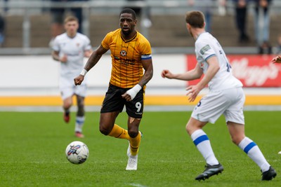 130424 - Newport County v Tranmere Rovers - Sky Bet League 2 -  Omar Bogle of Newport County