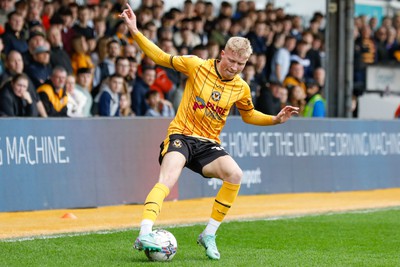 130424 - Newport County v Tranmere Rovers - Sky Bet League 2 -  Harrison Bright of Newport County