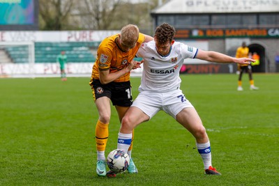 130424 - Newport County v Tranmere Rovers - Sky Bet League 2 -  Harrison Bright of Newport County 