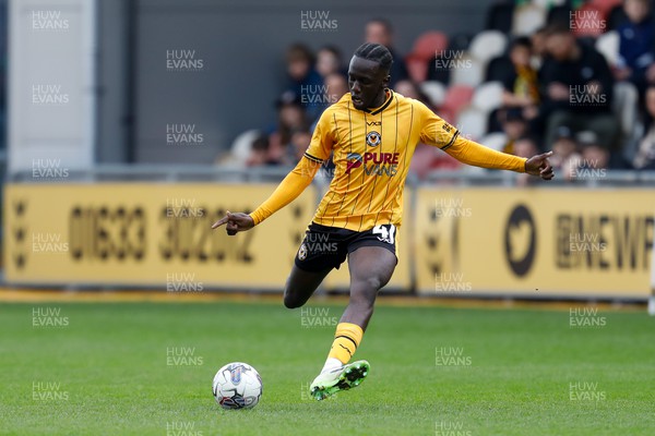 130424 - Newport County v Tranmere Rovers - Sky Bet League 2 -  Nelson Sanca of Newport County