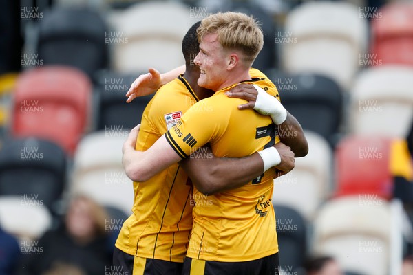 130424 - Newport County v Tranmere Rovers - Sky Bet League 2 -  Will Evans of Newport County celebrates after scoring