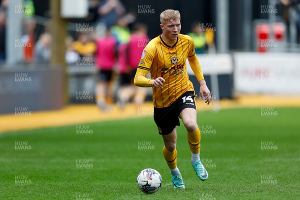 130424 - Newport County v Tranmere Rovers - Sky Bet League 2 -  Harrison Bright of Newport County 