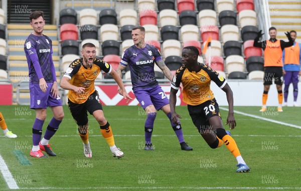 171020 - Newport County v Tranmere Rovers, Sky Bet League 2 - Saikou Janneh of Newport County wheels away to celebrate after scoring the opening goal