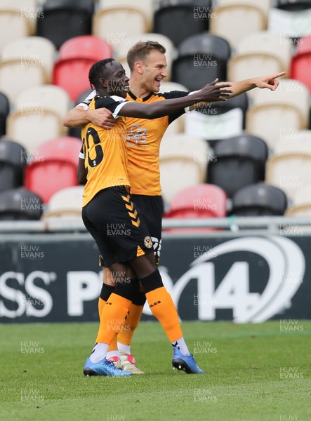171020 - Newport County v Tranmere Rovers, Sky Bet League 2 - Saikou Janneh of Newport County celebrates with Mickey Demetriou of Newport County after scoring goal