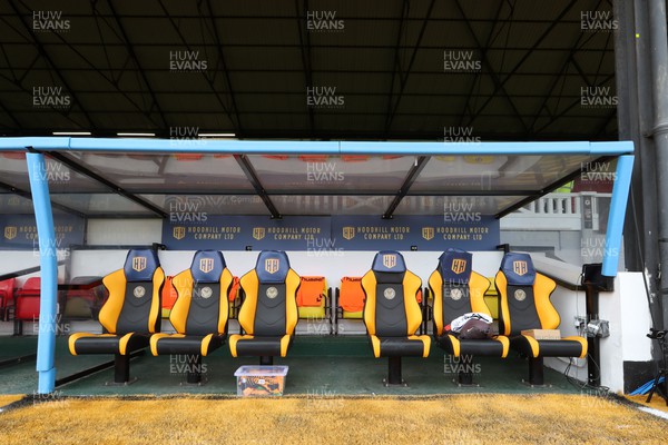 200822 - Newport County v Tranmere Rovers - Sky Bet League 2 - Newport County dug out