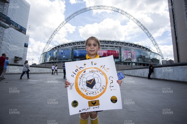250519 - Newport County v Tranmere Rovers - SkyBet League Two Play-off Final - Newport fans outside Wembley