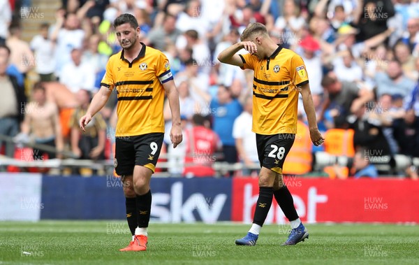 250519 - Newport County v Tranmere Rovers - SkyBet League Two Play-off Final - Dejected Padraig Amond and Mickey Demetriou of Newport County