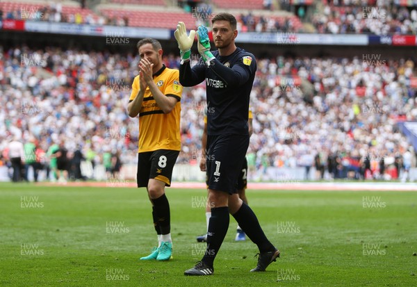250519 - Newport County v Tranmere Rovers - SkyBet League Two Play-off Final - Dejected Joe Day of Newport County thanks the fans