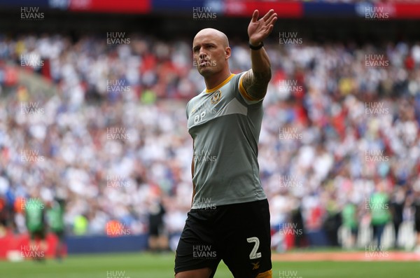 250519 - Newport County v Tranmere Rovers - SkyBet League Two Play-off Final - David Pipe of Newport County thanks the fans