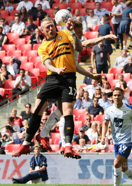 250519 - Newport County v Tranmere Rovers, Sky Bet League 2 Play-Off Final - Scot Bennett of Newport County looks to head at goal