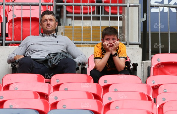 250519 - Newport County v Tranmere Rovers, Sky Bet League 2 Play-Off Final - Newport County fans react after being their team lose to Tranmere Rovers in the League 2 Play Off Final