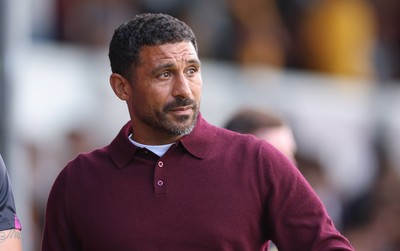 290826 Newport County v Tranmere Rovers, EFL Sky Bet League 2 - Newport County head coach Hayden Mullins