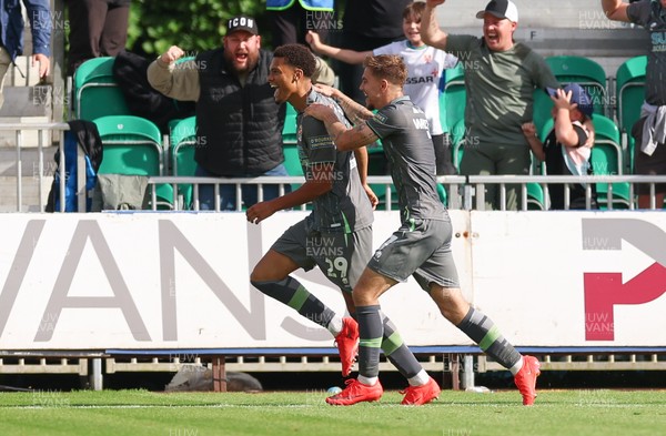 290826 Newport County v Tranmere Rovers, EFL Sky Bet League 2 - Dylan Jones of Tranmere Rovers celebrates after scoring the second goal