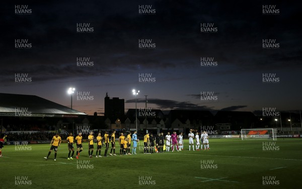 041117 - Newport County v Walsall, FA Cup First Round - The teams lineup ahead of the start of the match