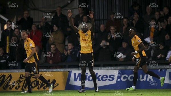 041117 - Newport County v Walsall, FA Cup First Round - Frank Nouble of Newport County celebrates after scoring goal