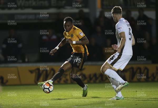 041117 - Newport County v Walsall, FA Cup First Round - Shawn McCoulsky of Newport County shoots to score County's second goal