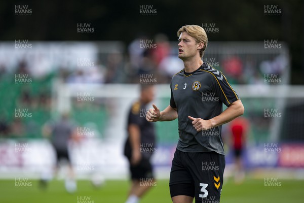 050822 - Newport County v Walsall - Sky Bet League 2 - Declan Drysdale of Newport County during the warm up