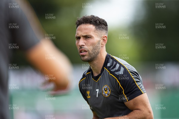 050822 - Newport County v Walsall - Sky Bet League 2 - Robbie Willmott of Newport County during the warm up
