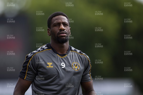 050822 - Newport County v Walsall - Sky Bet League 2 - Omar Bogle of Newport County during the warm up