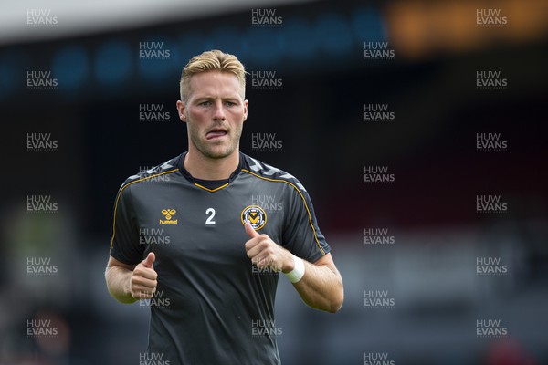 050822 - Newport County v Walsall - Sky Bet League 2 - Cameron Norman of Newport County during the warm up