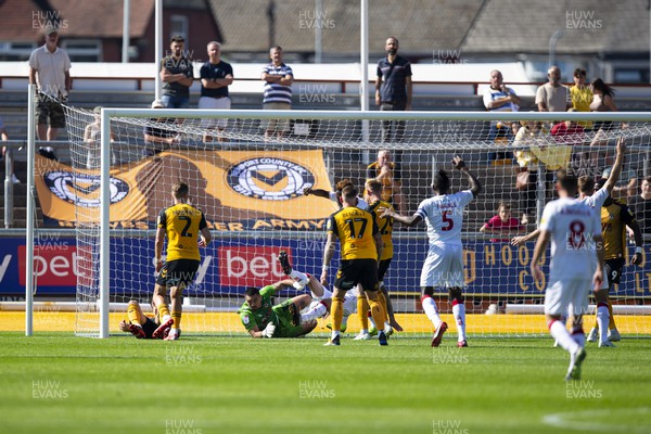 050822 - Newport County v Walsall - Sky Bet League 2 - Walsall score their first goal attributed to Andy Williams of Walsall