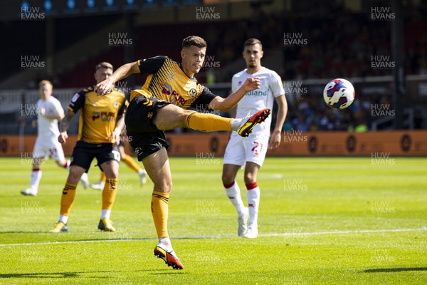 050822 - Newport County v Walsall - Sky Bet League 2 - Sam Bowen of Newport County in action
