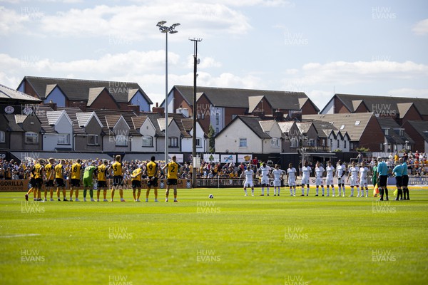 050822 - Newport County v Walsall - Sky Bet League 2 - Minutes applause ahead of kick off