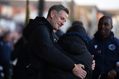 081125 - Newport County v Walsall - Sky Bet League 2 - Newport County Manager, David Hughes