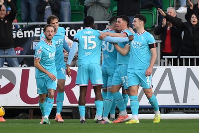 081125 - Newport County v Walsall - Sky Bet League 2 - Ryan Finnigan of Walsall celebrates scoring a goal 