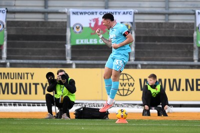 081125 - Newport County v Walsall - Sky Bet League 2 - Rico Browne of Walsall celebrates scoring a goal