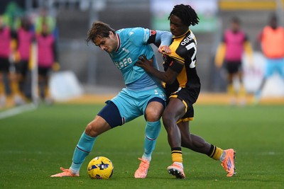 081125 - Newport County v Walsall - Sky Bet League 2 - Habeeb Ogunneye of Newport County