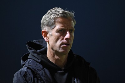 081125 - Newport County v Walsall - Sky Bet League 2 - Newport County Manager, David Hughes at full time