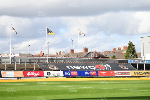 081125 - Newport County v Walsall - Sky Bet League 2 - A Newport County remembrance banner