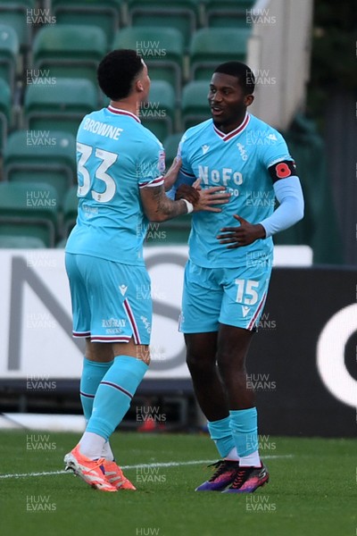 081125 - Newport County v Walsall - Sky Bet League 2 - Daniel Kanu of Walsall celebrates scoring a goal to equalise the game
