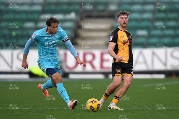 081125 - Newport County v Walsall - Sky Bet League 2 - Cameron Evans of Newport County
