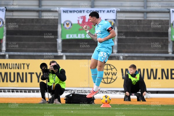 081125 - Newport County v Walsall - Sky Bet League 2 - Rico Browne of Walsall celebrates scoring a goal