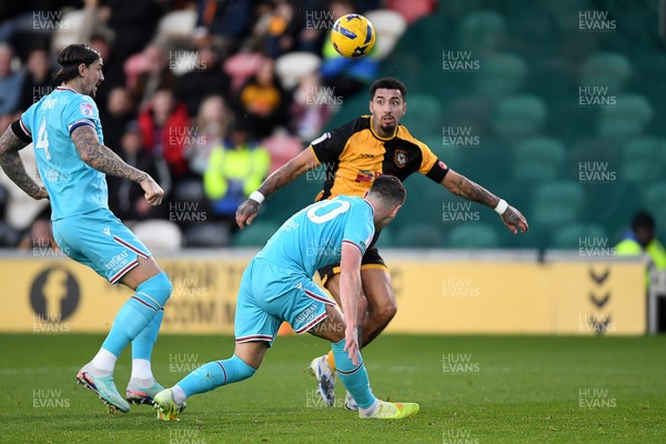 081125 - Newport County v Walsall - Sky Bet League 2 - Courtney Baker-Richardson of Newport County goes close