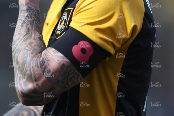 081125 - Newport County v Walsall - Sky Bet League 2 - Kai Whitmore of Newport County