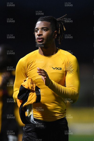 081125 - Newport County v Walsall - Sky Bet League 2 - Akin Odamayo of Newport County applauding fans at full time
