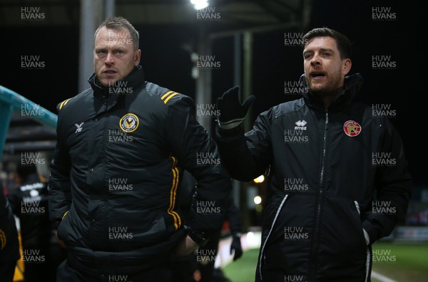 110220 - Newport County v Walsall - SkyBet League Two - Newport County Manager Michael Flynn and Walsall Manager Darrell Clarke