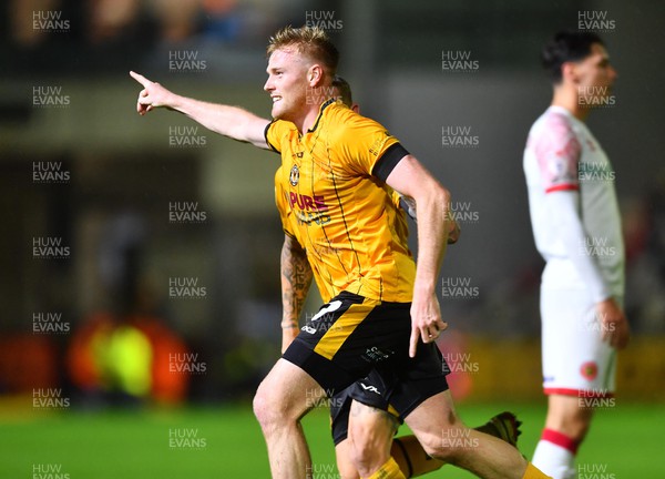 201023 - Newport County v Walsall - EFL SkyBet League 2 - Will Evans of Newport County celebrates scoring goal