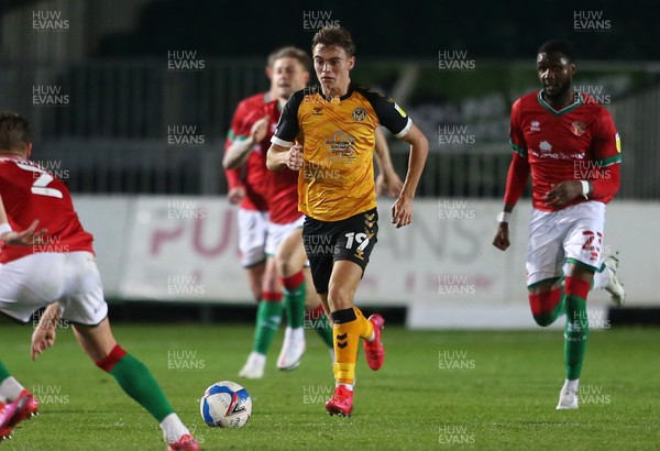 241120 - Newport County v Walsall - SkyBet League Two - Scott Twine of Newport County makes a break