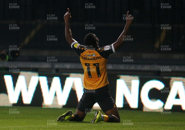 220920 - Newport County v Watford - Carabao Cup - Tristan Abrahams of Newport County celebrates scoring a penalty in the first half